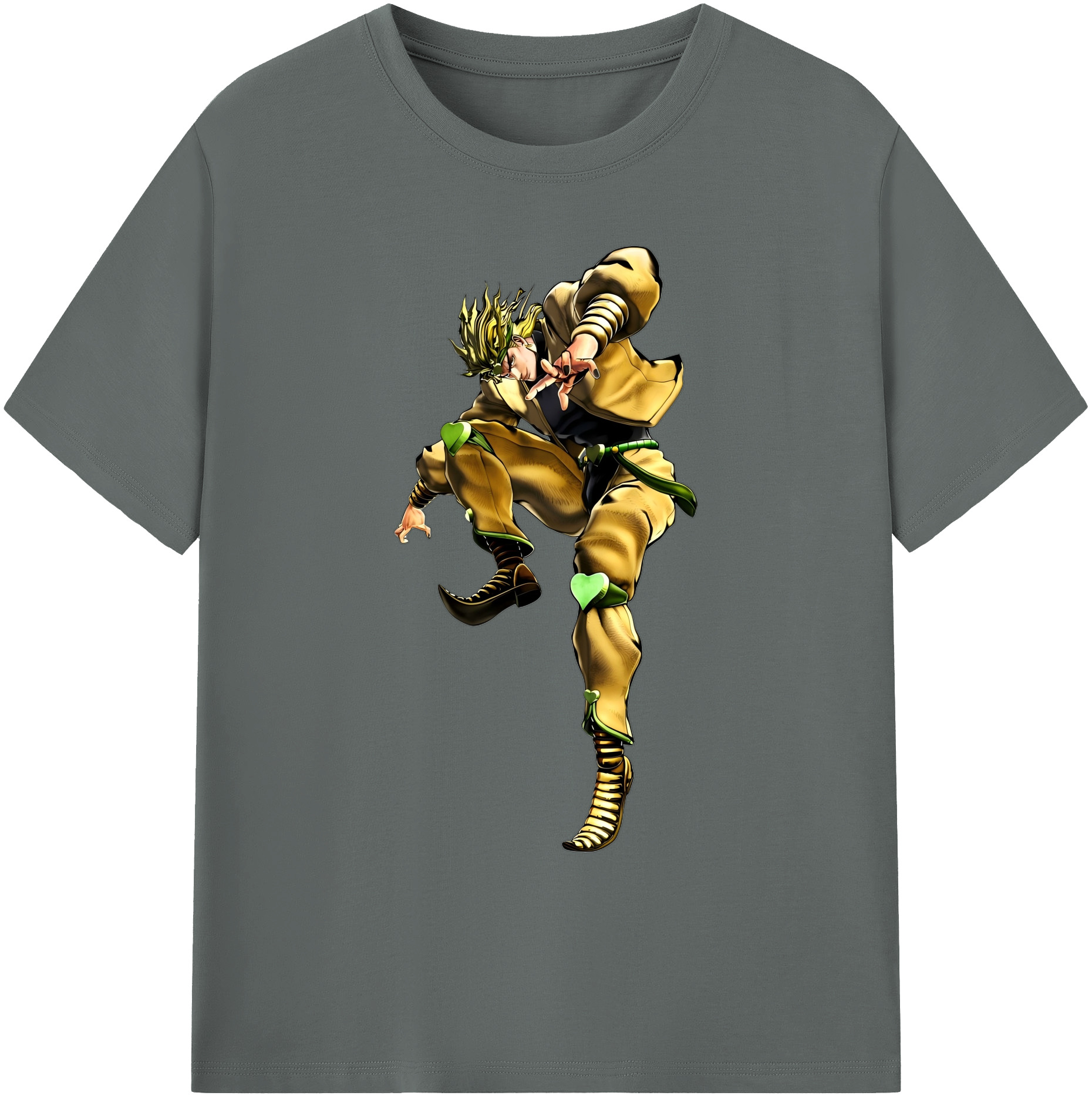 （画像用） ジョジョの奇妙な冒険 ディオ?ブランドー JoJo's Bizarre Adventure Dio Brando 綿100％ メンズ半袖Tシャツ｜肌触りやわらか＆通気性